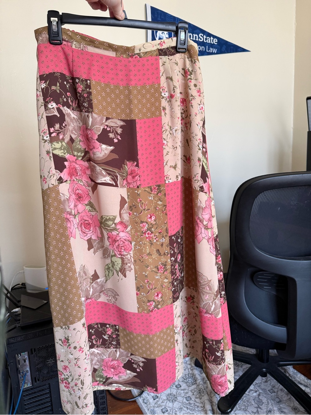 VTG Emma James patchwork floral print maxi skirt / size 12